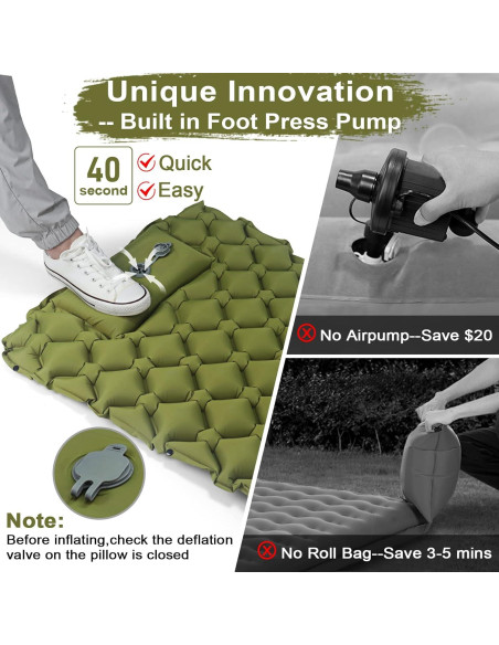 Colchón Inflable Ultraligero VALEHOWL 800g con Bomba y Almohada