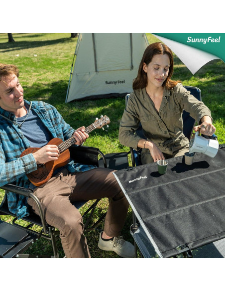 Mesa de Camping Plegable SUNNYFEEL - Negra, 76.5x59.6 cm Mesa de Camping Plegable SUNNYFEEL - Negra, 76.5x59.6 cm