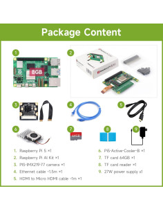 Kit de IA Waveshare PI5-8GB para Raspberry Pi 5 - 9 Piezas 2