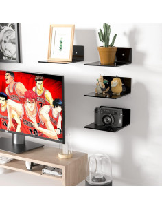 Estantes Flotantes de Acrílico Negro 15.24 cm - 2 Piezas Sezanrpt 2