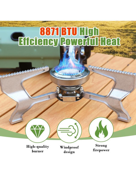 Estufa de Camping Portátil Butano 2600W Verde - Compacta y Ligera Estufa de Camping Portátil Butano 2600W Verde - Compacta y Ligera