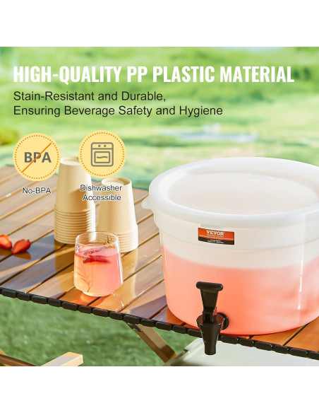 Dispensador de Bebidas VEVOR 11.36L con Grifo y Tapa