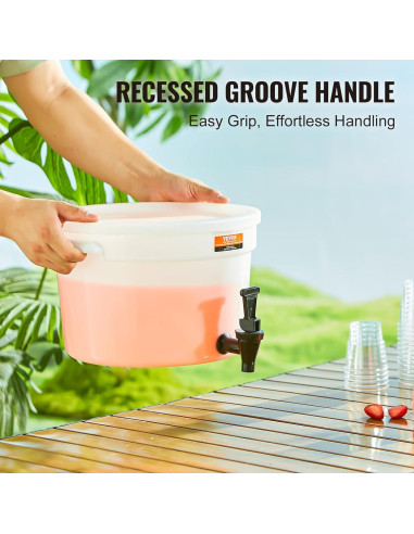 Dispensador de Bebidas VEVOR 11.36L con Grifo y Tapa