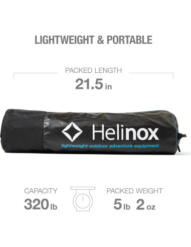 Cama de Camping Helinox Cot One Regular Negra 75x27x16.5cm