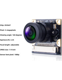 Módulo de Cámara Smraza 5MP 1080p Gran Angular Raspberry Pi 2