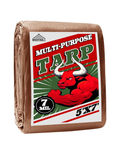 Lona Impermeable MVPNET 1.52x2.13m Verde/Marrón 7mil