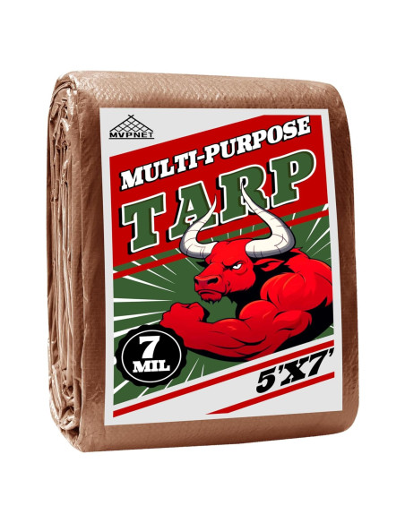 Lona Impermeable MVPNET 1.52x2.13m Verde/Marrón 7mil