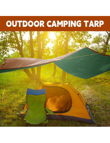 Lona Impermeable MVPNET 1.52x2.13m Verde/Marrón 7mil