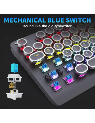 Teclado Mecánico E-YOOSO K-600R USB Retroiluminado 104 Teclas