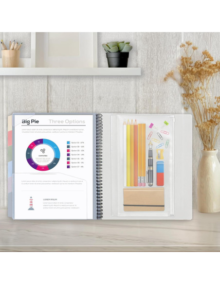 Carpeta Organizadora H4D de Polipropileno Color Morandi 12 Bolsillos