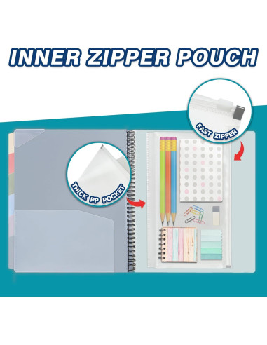 Carpeta Organizadora H4D de Polipropileno Color Morandi 12 Bolsillos