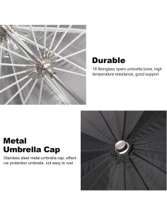 Paraguas Reflectante Godox 165cm Plateado con Difusor 2