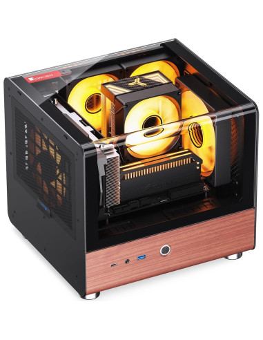 Gabinete Mini Torre JONSBO TK-0 Negro ITX DTX Aluminio