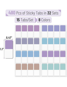 Pestañas Adhesivas Mr. Pen 480 Pcs Color Morandi 2