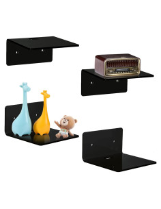 Estantes flotantes de acrílico Bolidery - Paquete de 4 unidades 10x10cm