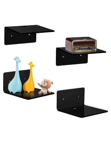 Estantes flotantes de acrílico Bolidery - Paquete de 4 unidades 10x10cm