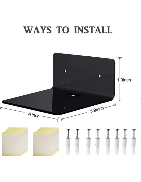 Estantes flotantes de acrílico Bolidery - Paquete de 4 unidades 10x10cm