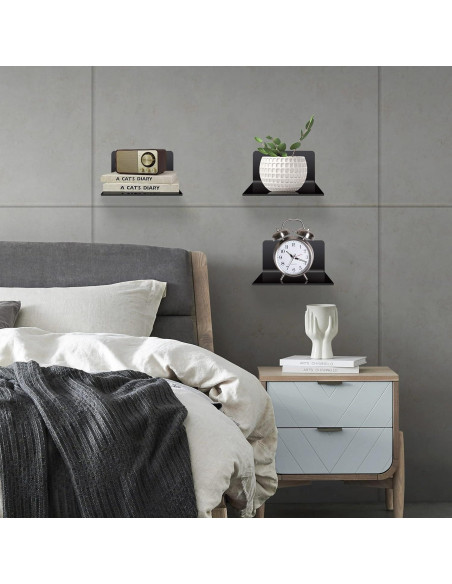 Estantes flotantes de acrílico Bolidery - Paquete de 4 unidades 10x10cm