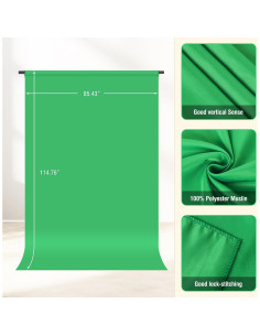 Kit de fondo verde Forlogic 2.44x1.62m con soporte ajustable 2