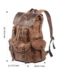 Mochila de Cuero WUDON para Hombres 6105KW-Café - Impermeable 2