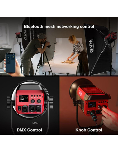 GVM PRO SD200B Luz de Video LED 200W Bi-Color 2700K-6800K