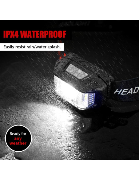 Linterna Frontal Recargable JNDFOFC 2 Paquetes 14 Modos LED