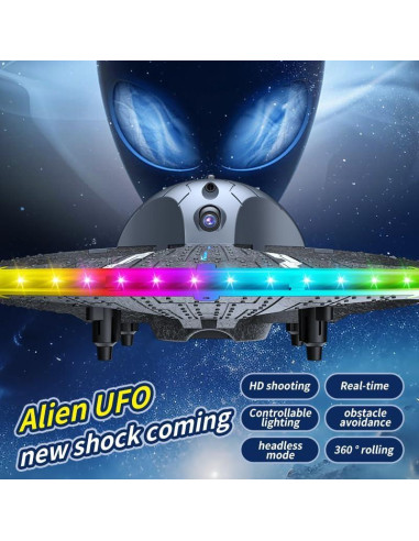 Dron RC APIZCUK S163 con Cámara HD y Luces LED - Negro