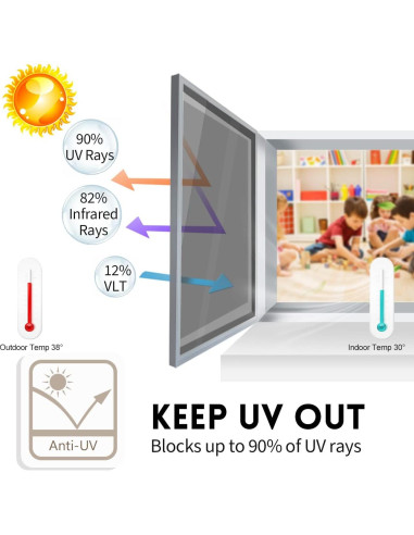 Película de Privacidad KESPEN 44.5x198.1cm Anti UV Reflectante
