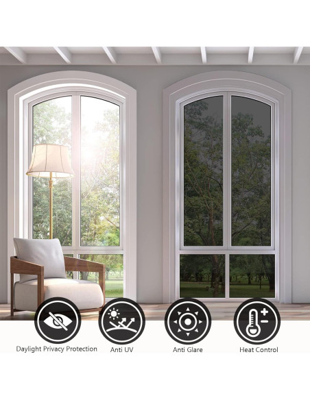 Película de Privacidad KESPEN 44.5x198.1cm Anti UV Reflectante