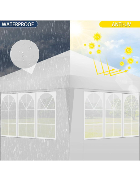 Carpa Plegable COBIZI 10x10 m Impermeable con 4 Paredes