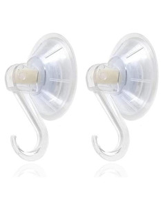 Gancho de Ventosa Transparente 1st Choice, Paquete de 2, Ultra Resistente
