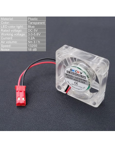 Ventiladores de Enfriamiento 30x30mm Auto-plaza 4 Pcs LED Azul 2