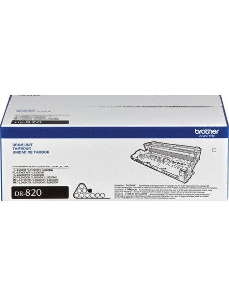 Unidad de Tambor Brother DR820, Rinde 30,000 Páginas, Negro