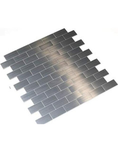 Azulejos de Mosaico Autoadhesivos XUANINY 10 Piezas Acero Inoxidable 2