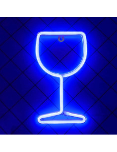 Luz de Neón LED Curyidy en Forma de Vino Azul - Decoración 2