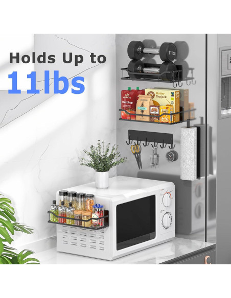 Estante Magnético MIMIyasha para Especias - 5 Piezas, Negro Estante Magnético MIMIyasha para Especias - 5 Piezas, Negro