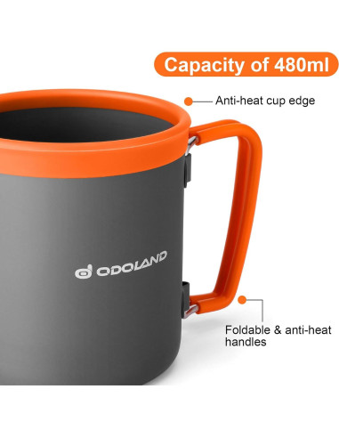 Juego de Cocina de Camping Odoland 9 Piezas con Estufa 3000W