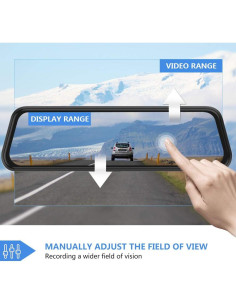 Cámara de Respaldo Espejo Junsun 10" Full HD Doble Lente 2