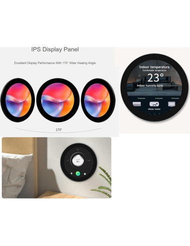 Pantalla Táctil Redonda UeeKKoo 3.4" HDMI 800x800 IPS