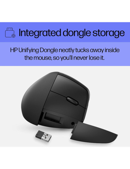 Ratón Vertical Ergonómico HP 920 Inalámbrico Bluetooth 5.3
