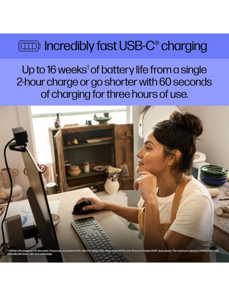 Ratón Vertical Ergonómico HP 920 Inalámbrico Bluetooth 5.3