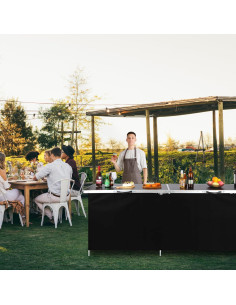 Mesa de Bar Plegable REDCAMP 208.3x38.1cm Negra para Eventos 2