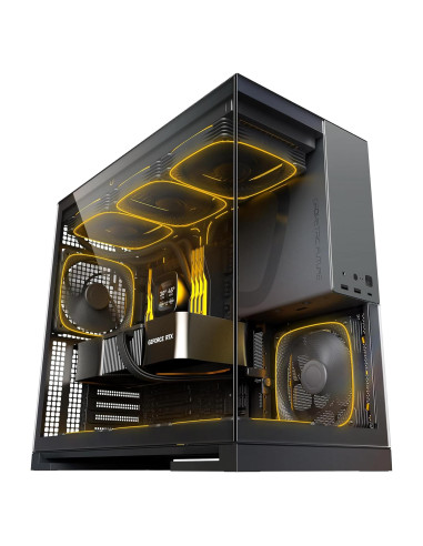 Caja de Juego M5 Futuro Geométrico E-ATX Vidrio Templado 140mm