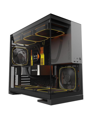 Caja de Juego M5 Futuro Geométrico E-ATX Vidrio Templado 140mm