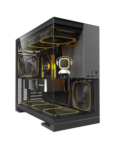 Caja de Juego M5 Futuro Geométrico E-ATX Vidrio Templado 140mm