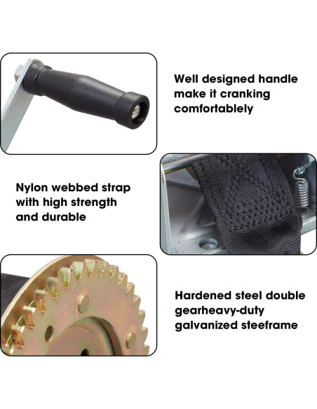 Cabrestante Manual BIG RED ATRT1161SR 1600 lbs Acero Nylon 10 m