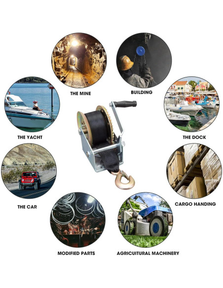 Cabrestante Manual BIG RED ATRT1161SR 1600 lbs Acero Nylon 10 m