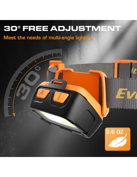 Linterna Frontal EverBrite 300 Lúmenes 7 Modos Ajustable