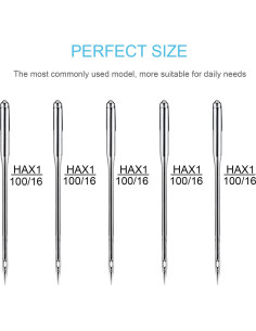 Agujas de Máquina de Coser Kidoom HAX1 100/16 - 10 Piezas 2