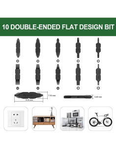 Kit de Puntas NexTool E1 - 10 Puntas Doble Extremo de Acero S2 2